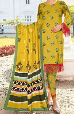 Maize (Crayola) 3PC Printed Viscous Dorya Collection - Takhleek